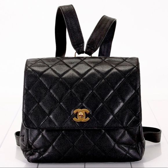 CHANEL Handbags - AUTHENTIC Chanel Quilted matelasse leather vintage CC caviar leather backpack